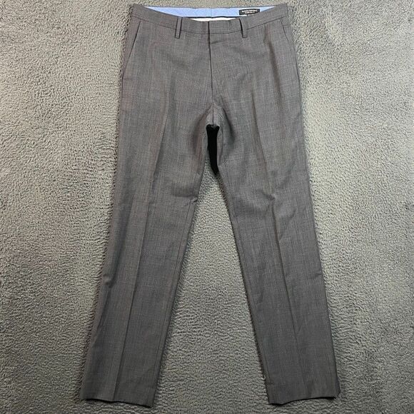 Banana Republic Pants Mens 33x34 Gray Tailored Slim Fit Dress Slacks Wool Formal - Picture 1 of 10